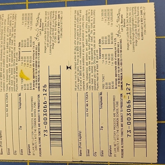 1990s I Love Lucy Stratch Off Illinois Lottery Tickets For Collection - Picture 2 of 2